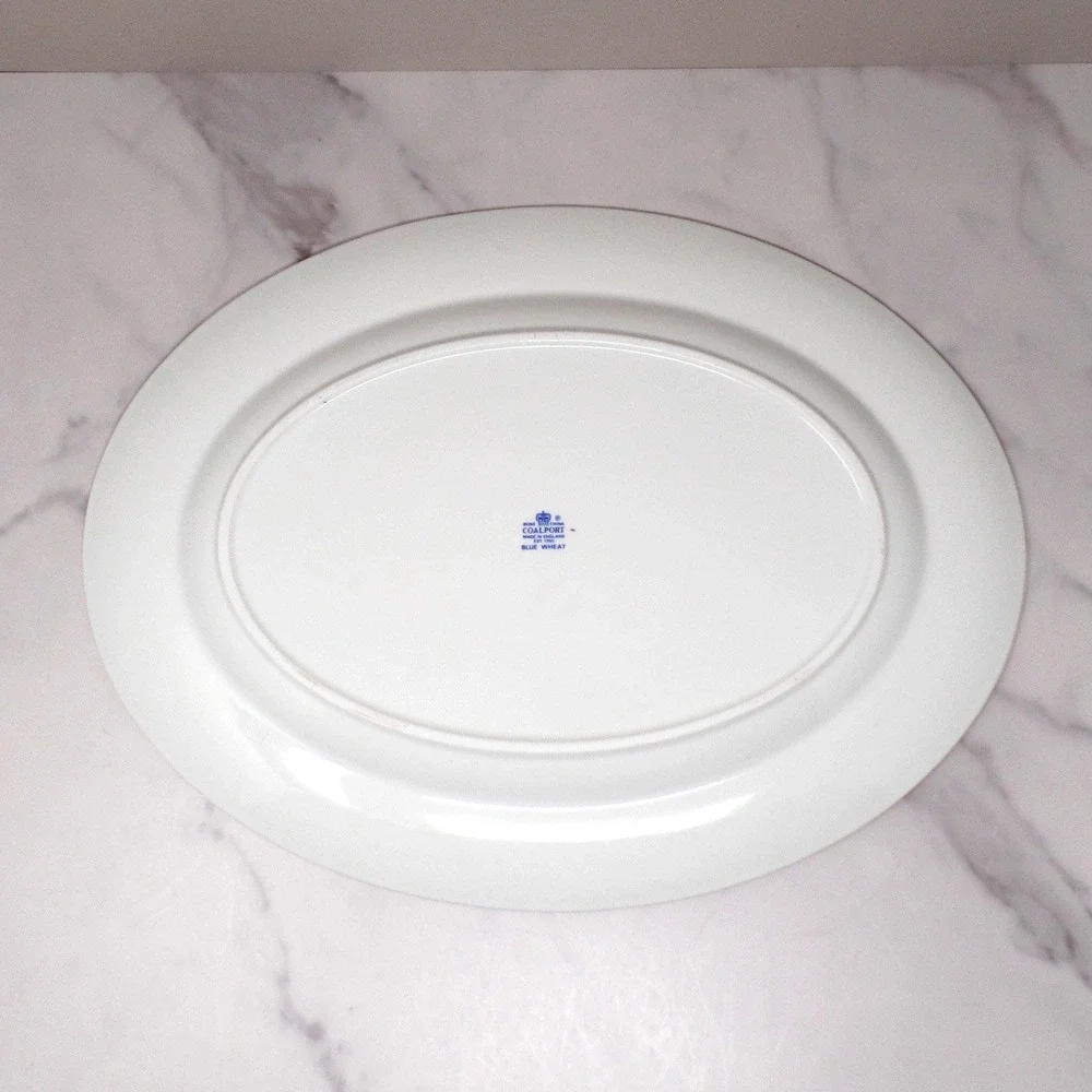 Vintage Coalport Bone China Blue Wheat Large 15 1/2